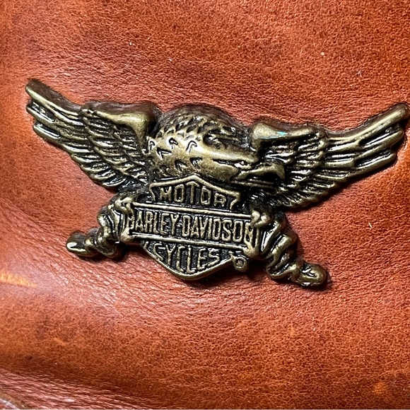 Harley Davidson Vintage Women’s Brown Leather Moto Boots Size 7 - Picture 11 of 15